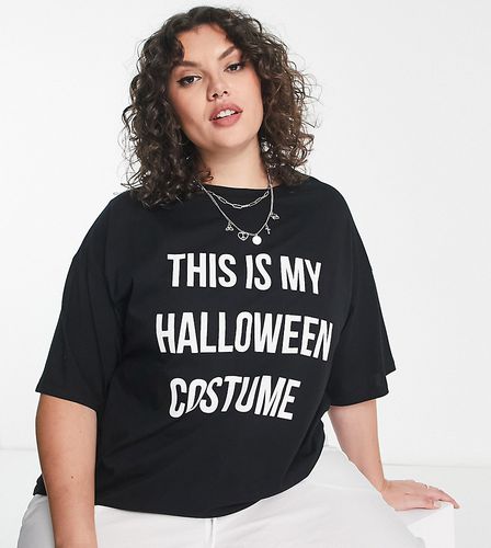 ASOS DESIGN Curve - T-shirt oversize nera con stampa "This Is My halloween Costume" - ASOS Curve - Modalova