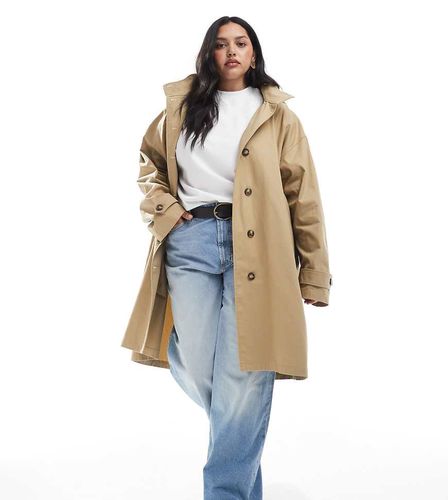 ASOS DESIGN Curve - Trench-coat à capuche - Taupe délavé - Asos Curve - Modalova