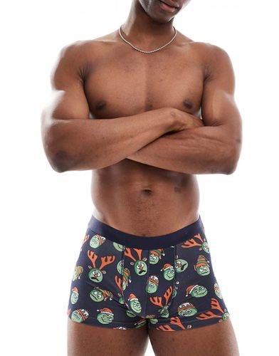 Boxer aderenti con stampa di cavoletti di Bruxelles natalizi - ASOS DESIGN - Modalova