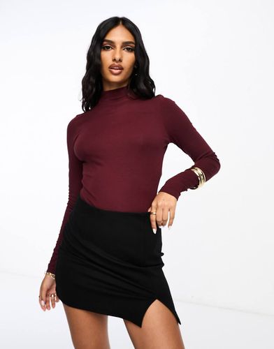 Body dolcevita a maniche lunghe bordeaux - ASOS DESIGN - Modalova