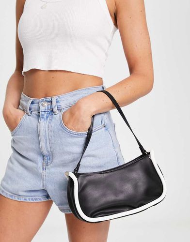 Borsa da spalla bianca e nera con finiture tubolari a contrasto - ASOS DESIGN - Modalova