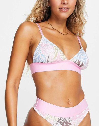 Betty - Brassière morbida a triangolo in cotone tonalità pastello animalier - ASOS DESIGN - Modalova