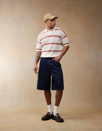 Bermuda en jean long - Indigo - Asos Design - Modalova