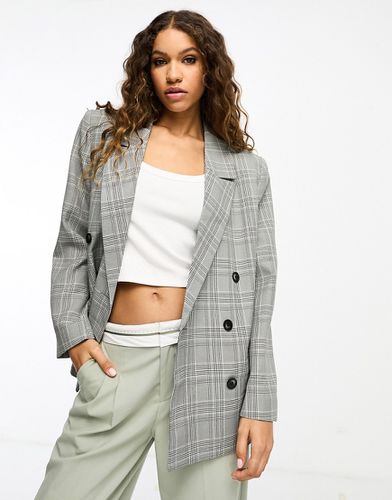 Blazer squadrato monocromatico a quadri con spalle oversize - ASOS DESIGN - Modalova