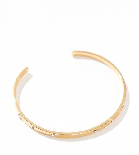 Bracciale rigido placcato 14 carati con cristalli - ASOS DESIGN - Modalova