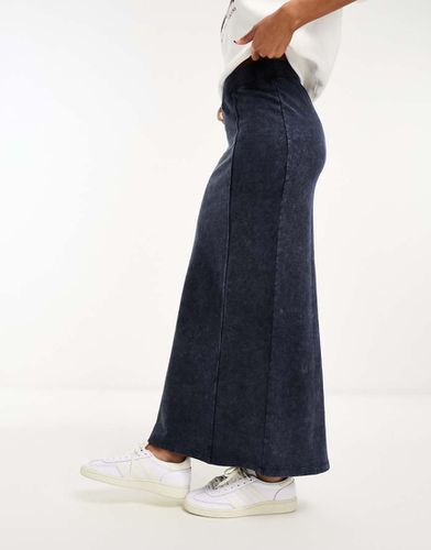 Gonna lunga in jersey lavaggio denim indaco - ASOS DESIGN - Modalova