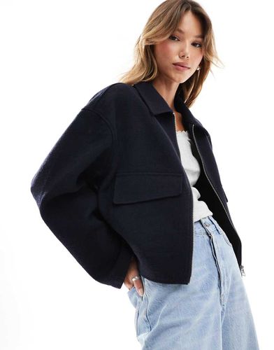 Giacca bomber elegante minimal blu navy - ASOS DESIGN - Modalova