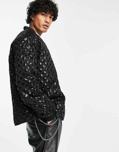 Giacca bomber oversize nera con decorazioni - ASOS DESIGN - Modalova