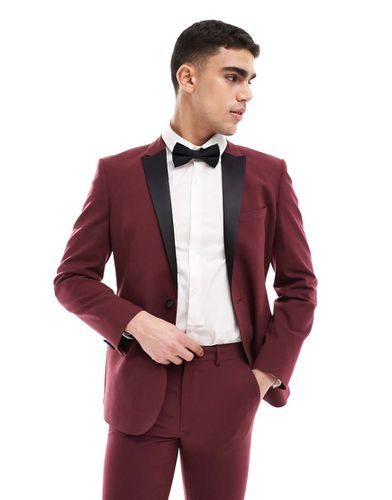 Giacca da abito skinny bordeaux stile smoking - ASOS DESIGN - Modalova