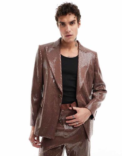 Giacca da abito slim con paillettes - ASOS DESIGN - Modalova