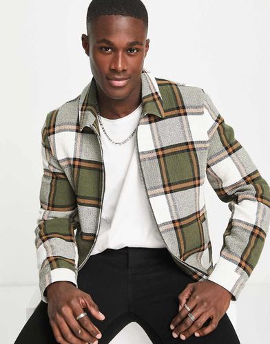 Giacca harrington a quadri neutri - ASOS DESIGN - Modalova