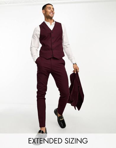 Gilet da abito skinny bordeaux - ASOS DESIGN - Modalova