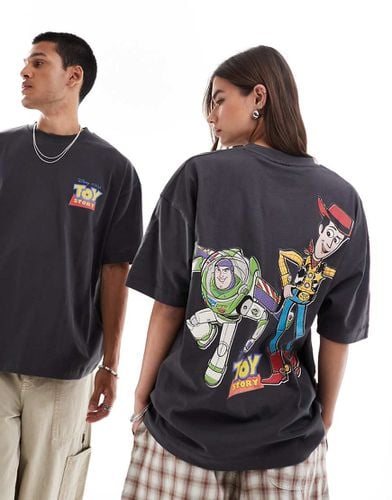 Disney Pixar - T-shirt unisex oversize antracite con stampa di Toy Story Woody & Buzz Lightyear - ASOS DESIGN - Modalova