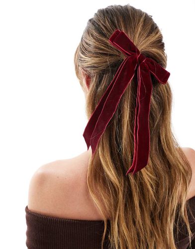 Elastico per capelli bordeaux con fiocco - ASOS DESIGN - Modalova