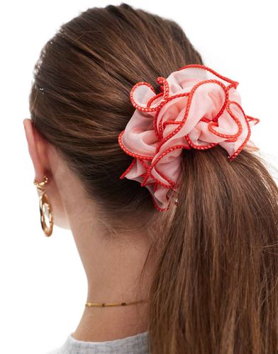 Elastico per capelli con cuciture rosse e volant doppi - ASOS DESIGN - Modalova