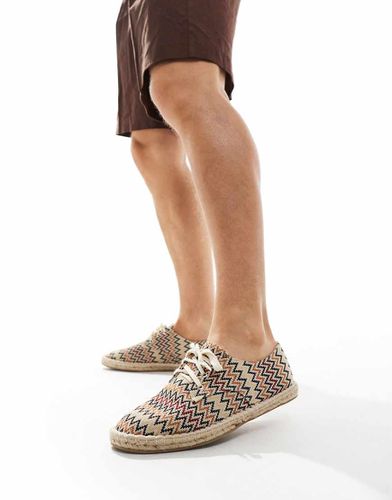 Espadrilles stringate con motivo intrecciato in stile azteco - ASOS DESIGN - Modalova