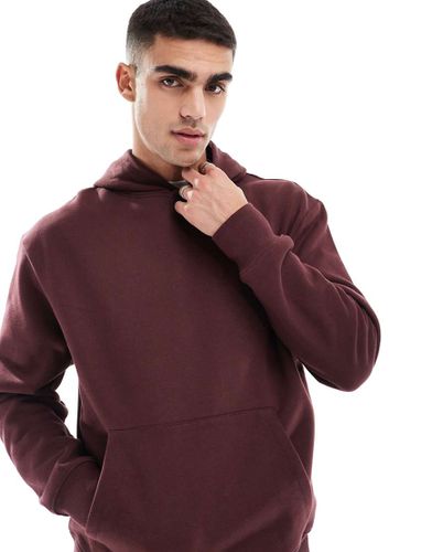 Felpa con cappuccio oversize premium pesante bordeaux 400 gsm - ASOS DESIGN - Modalova