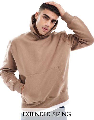 Felpa con cappuccio oversize premium pesante beige 400 gsm - ASOS DESIGN - Modalova