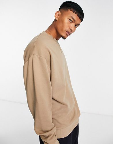 Felpa oversize grigio beige - ASOS DESIGN - Modalova