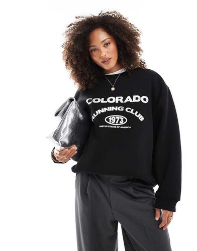 Felpa nera con stampa grafica "Colorado" - ASOS DESIGN - Modalova