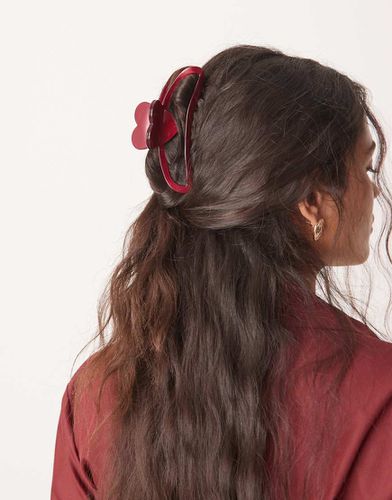 Fermaglio per capelli con cuore bordeaux - ASOS DESIGN - Modalova