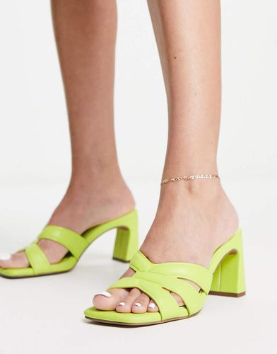 Hatley - Sabot con tacco medio color lime - ASOS DESIGN - Modalova