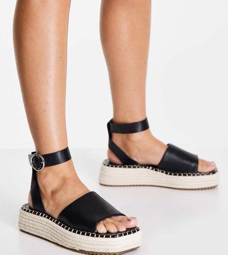 Joyful - Espadrilles flatform a pianta larga nere - ASOS DESIGN - Modalova