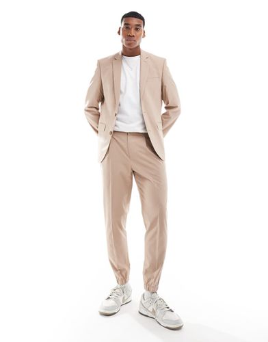 Joggers da abito beige affusolati - ASOS DESIGN - Modalova