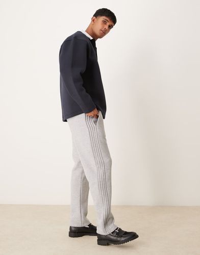 Joggers dritti mélange con pannelli a righe - ASOS DESIGN - Modalova