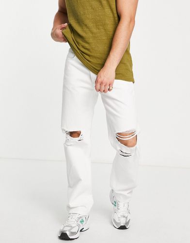 Jeans ampi dritti bianchi con strappi sulle ginocchia - ASOS DESIGN - Modalova