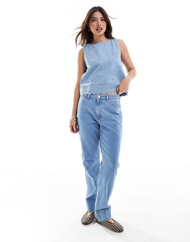 Jeans dritti anni '90 medio con bordo smerlato - ASOS DESIGN - Modalova