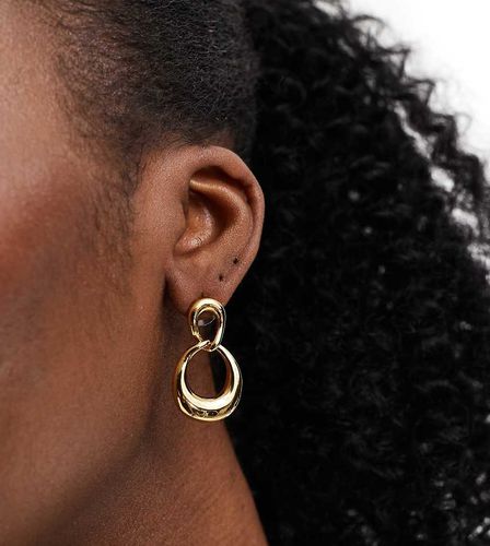 Orecchini a batacchio placcati 14 k con doppio cerchio - ASOS DESIGN - Modalova