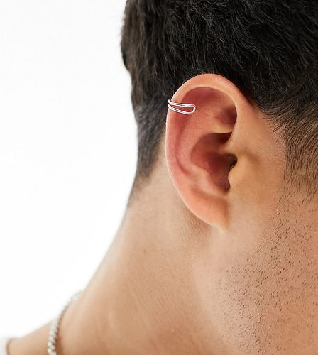 OrecchinO ear cuff in sterling con design doppio - ASOS DESIGN - Modalova