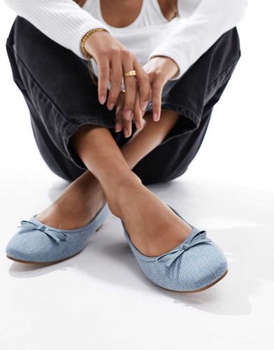 Lullaby - Ballerine basic in denim con fiocco - ASOS DESIGN - Modalova