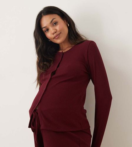 ASOS DESIGN Maternity - Gilet confort en tissu côtelé à assortir - Bordeaux - Asos Maternity - Modalova