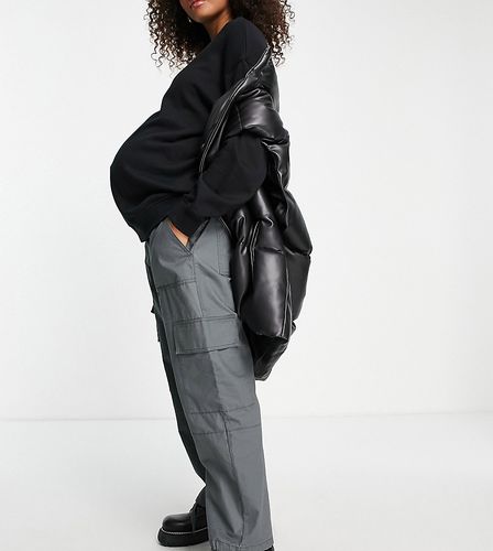 Maternity - Pantaloni stile militare extra larghi grigi - ASOS DESIGN - Modalova