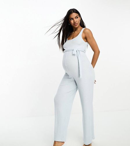 ASOS DESIGN Maternity - Tuta jumpsuit da casa super morbida a coste con scollo squadrato - ASOS Maternity - Modalova