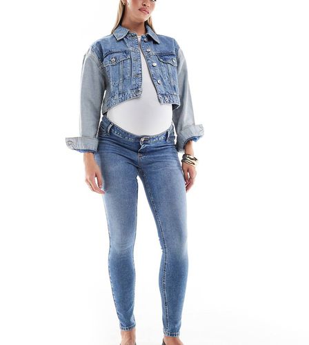 ASOS DESIGN Maternity - Ultimate - Jeans skinny medio con fascia sopra il pancione - ASOS Maternity - Modalova