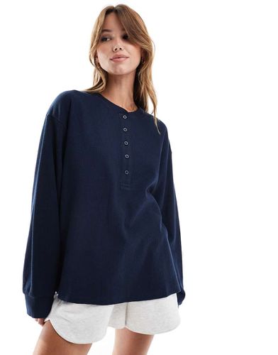 Maglia serafino oversize a maniche lunghe in piqué - ASOS DESIGN - Modalova