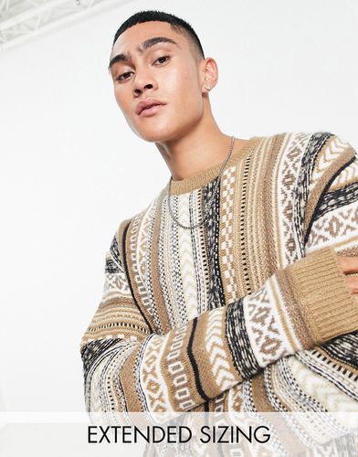 Maglione oversize in maglia con motivo azteco - ASOS DESIGN - Modalova