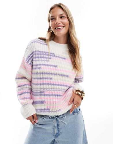 Maglione oversize pesante rosa a righe - ASOS DESIGN - Modalova