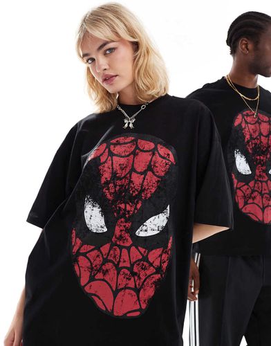 Marvel - T-shirt oversize unisex nera con stampa grande di Spiderman sul davanti - ASOS DESIGN - Modalova