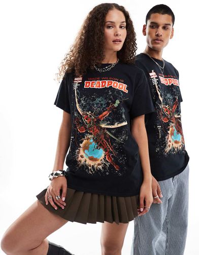 Marvel - T-shirt unisex nera con stampa "Deadpool" sul davanti - ASOS DESIGN - Modalova