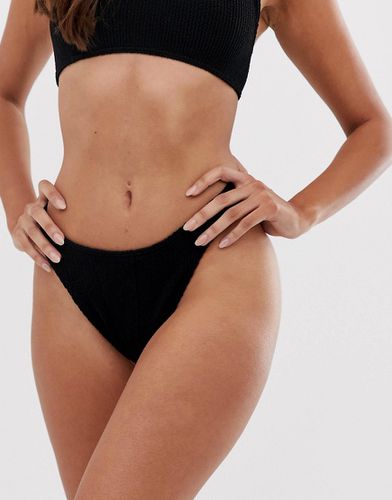 Mix & Match - Slip bikini vita bassa sgambato in tessuto stropicciato - ASOS DESIGN - Modalova