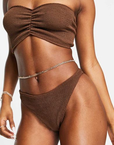 Mix and Match - Perizoma bikini cioccolato effetto stropicciato - ASOS DESIGN - Modalova