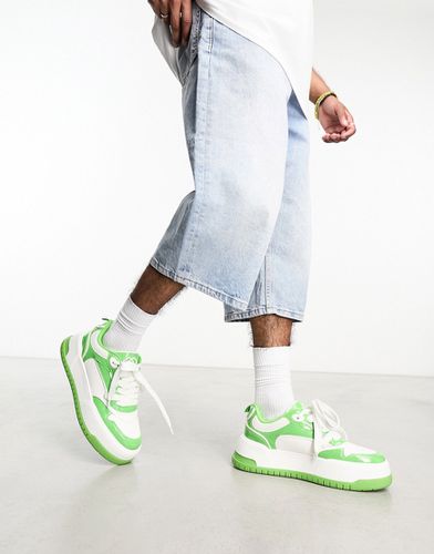 Sneakers con pannelli verdi di vernice e suola spessa - ASOS DESIGN - Modalova