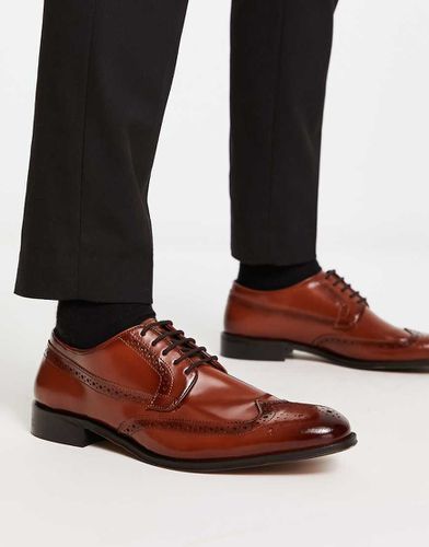 Scarpe brogue stringate in pelle color cuoio verniciata - ASOS DESIGN - Modalova