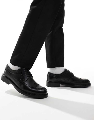 Scarpe brogue stringate nere - ASOS DESIGN - Modalova