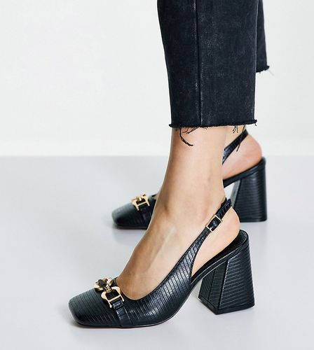 Stable - Scarpe con tacco nere a pianta larga con cinturino posteriore e fibbia - ASOS DESIGN - Modalova