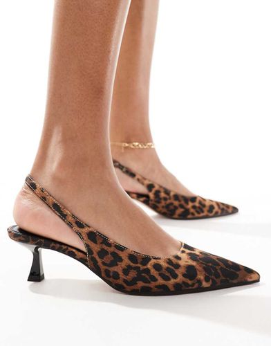 Stroll - Scarpe leopardate con tacchetto e cinturino posteriore - ASOS DESIGN - Modalova